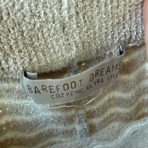 Barefoot Dreams Beige White Wavy Stripe Lounge Pajama Pants M - Picture 4 of 4